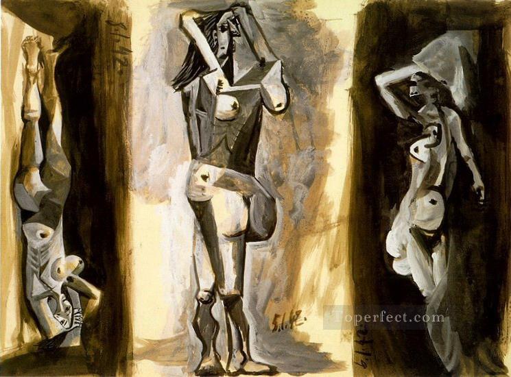 L aubade Trois femmes nues tude 1942 Cubismo Pintura al óleo